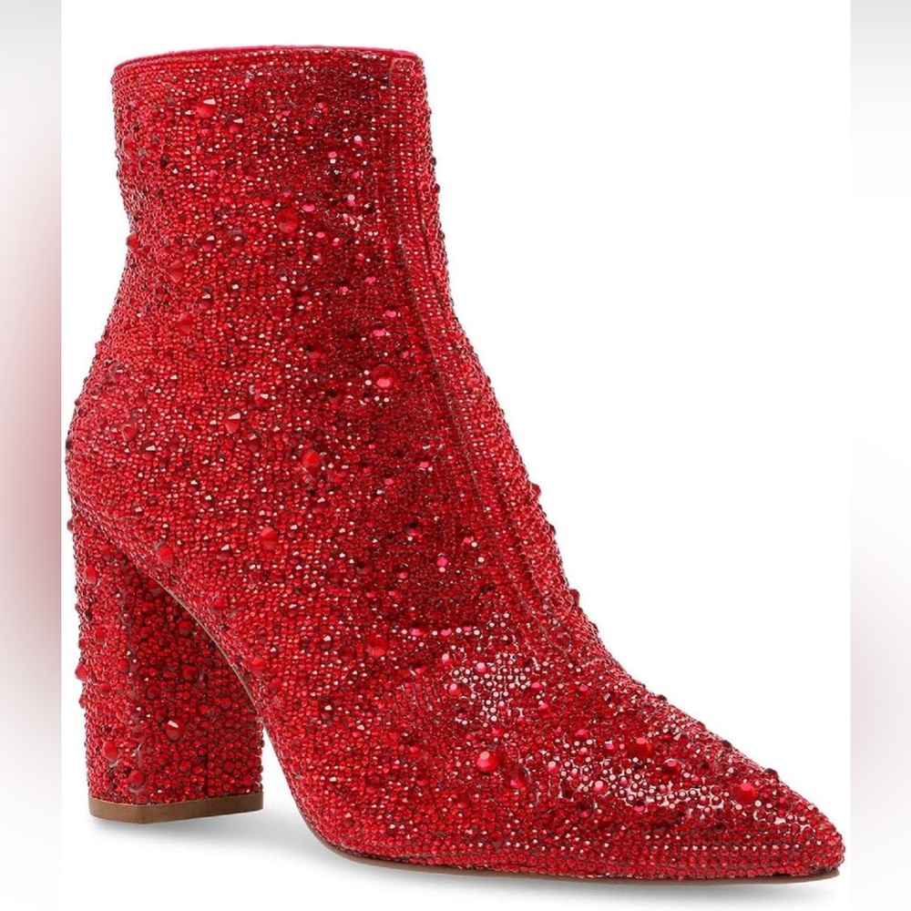 Blue by Betsey Johnson Cady Red Rhinestone Boots